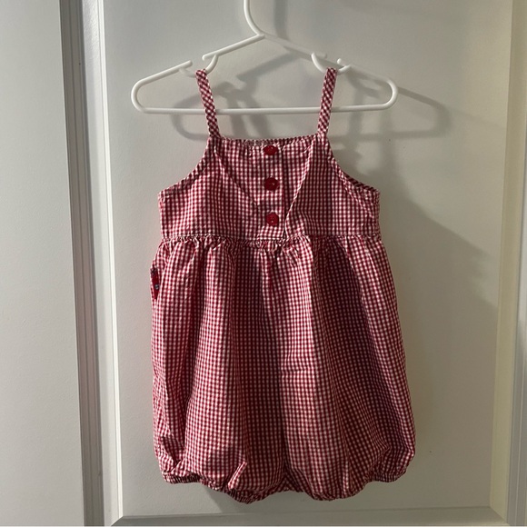 Oshkosh Red Gingham Baby Romper - Picture 3 of 5